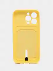 Желтый силиконовый чехол для iPhone 13 Pro (Айфон 13 Про) с карманом, чехол на айфон