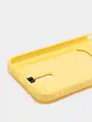 Желтый силиконовый чехол для iPhone 13 Pro (Айфон 13 Про) с карманом, чехол на айфон