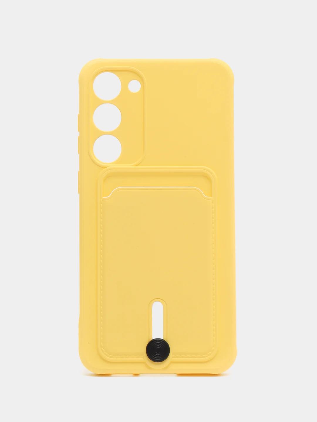 Желтый силиконовый чехол для Samsung Galaxy S23 Plus, S23+ (Самсунг Галакси С23 Плюс), с карманом