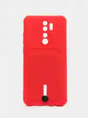Красный чехол для Xiaomi Redmi Note 8 Pro (Редми Нот 8 Про) силиконовый , с карманом