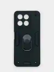 Черный чехол Huawei Honor X8a, Хуавей Хонор Х8а противоударный с металлической подставкой кольцом