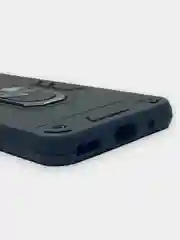 Черный чехол Huawei Honor X8a, Хуавей Хонор Х8а противоударный с металлической подставкой кольцом