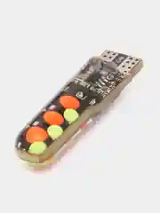 Разноцветные Светодиодные Лампы RGB в Габариты T10 с Пультом, W5W, Пара