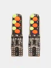 Разноцветные Светодиодные Лампы RGB в Габариты T10 с Пультом, W5W, Пара