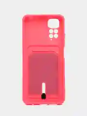 Тёмно-розовый чехол Xiaomi Redmi Note 11 4G, Redmi Note 11S  Редми Нот 11 / Нот 11С с карманом для карты