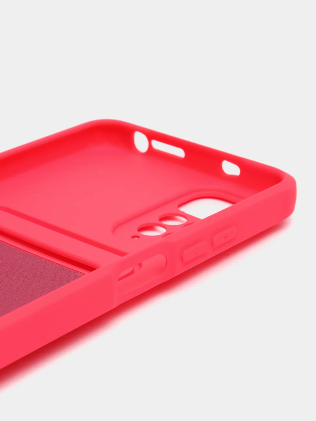 Тёмно-розовый чехол Xiaomi Redmi Note 11 4G, Redmi Note 11S  Редми Нот 11 / Нот 11С с карманом для карты