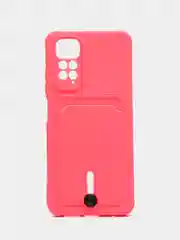 Тёмно-розовый чехол Xiaomi Redmi Note 11 4G, Redmi Note 11S  Редми Нот 11 / Нот 11С с карманом для карты