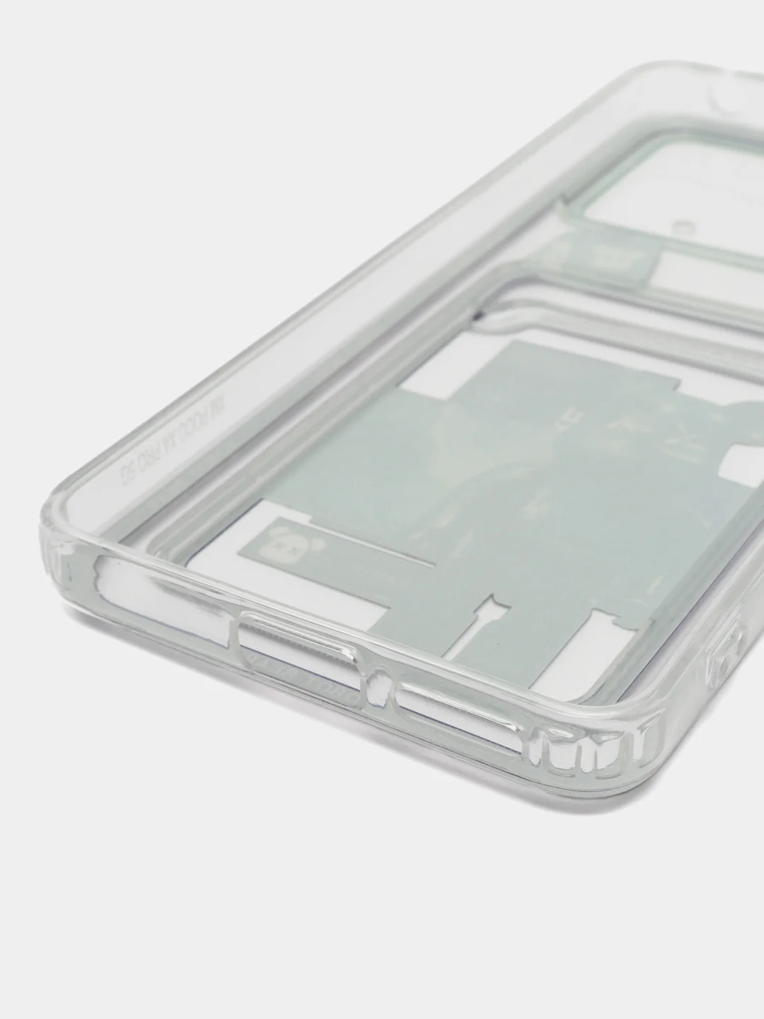 Темно-синий чехол Xiaomi Poco X4 Pro (Сяоми Поко Х4 Про), прозрачный, с карманом для карты, с рисунком