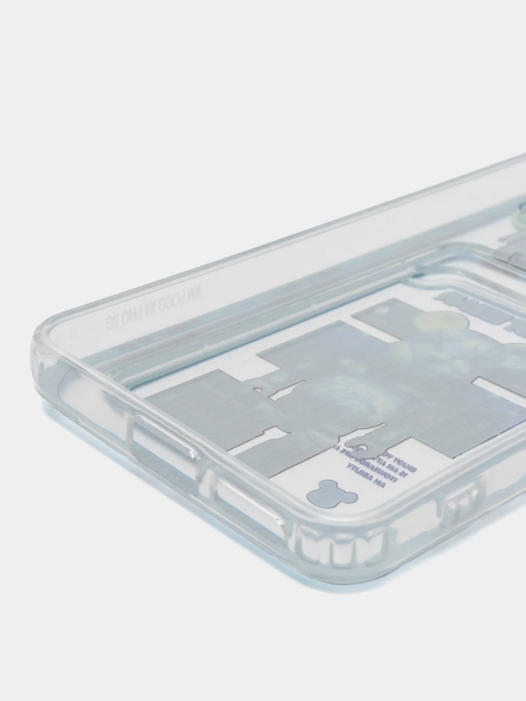 Лазурный чехол Xiaomi Poco X4 Pro (Сяоми Поко Х4 Про), прозрачный, с карманом для карты, с рисунком