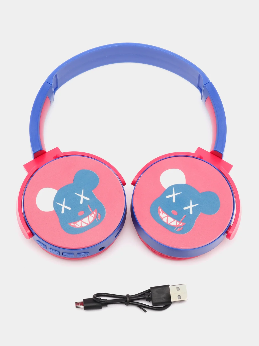 Красный беспродные наушники полноразмерные с микрофоном Bluetooth (V 5.0)