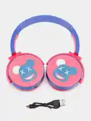Красный беспродные наушники полноразмерные с микрофоном Bluetooth (V 5.0)