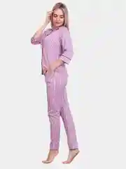 Лавандовый пижама женская с брюками и рубашкой