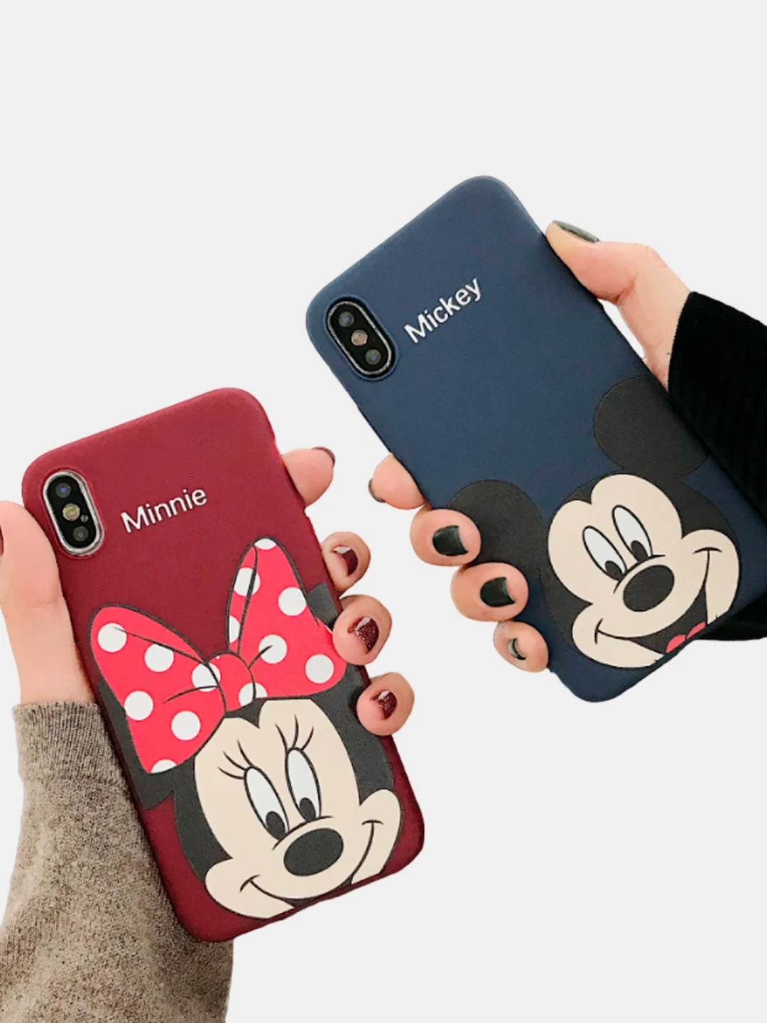 Багровый матовый чехол с Микки и Минни на айфон iPhone11,11Pro,11ProMax,XS,XSMax,XR, X,7/8Plus,7/8