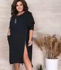 Платье черное повседневное с замком,  большие размеры 3XL(56), 4XL, 5XL, 6XL, 7XL, 8XL