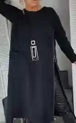 Платье черное повседневное с замком,  большие размеры 3XL(56), 4XL, 5XL, 6XL, 7XL, 8XL