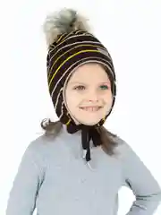 Коричневый шапка детская зимняя