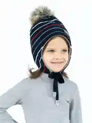 Темно-синий шапка детская зимняя