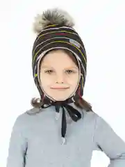 Угольный шапка детская зимняя