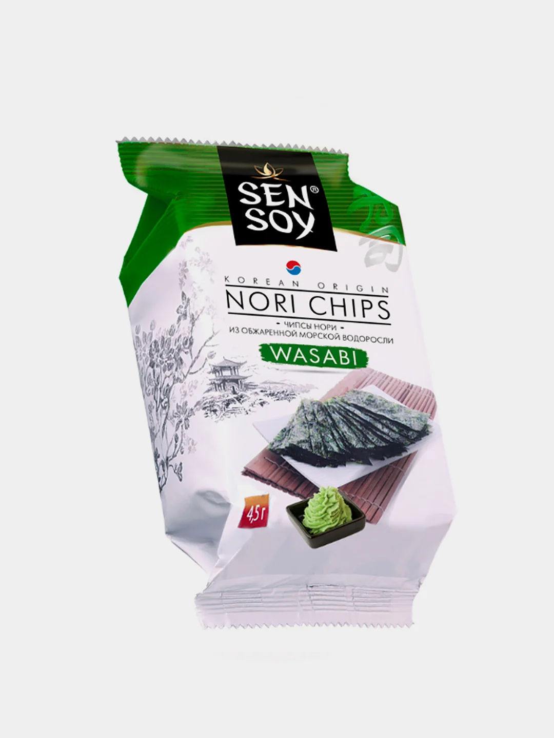 Sen Soy Чипсы Нори Wasabi из морской капусты 4,5г