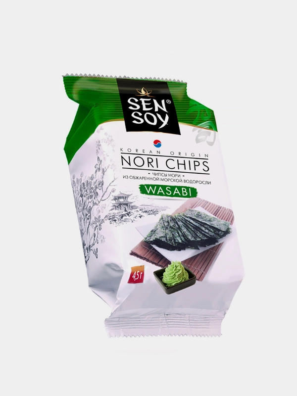 Sen Soy Чипсы Нори Wasabi из морской капусты 4,5г