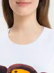 Белый футболка женская с печатью