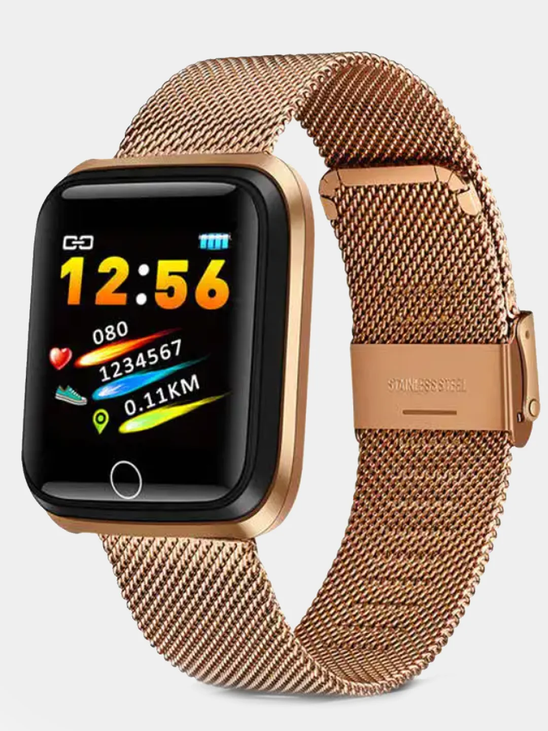 Золотой наручные смарт часы, Smart Watch Lige BW0063 в подарочной упаковке