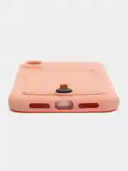 Пудровый силиконовый чехол для iPhone XR (Айфон ХР) с карманом для карт, чехол на айфон
