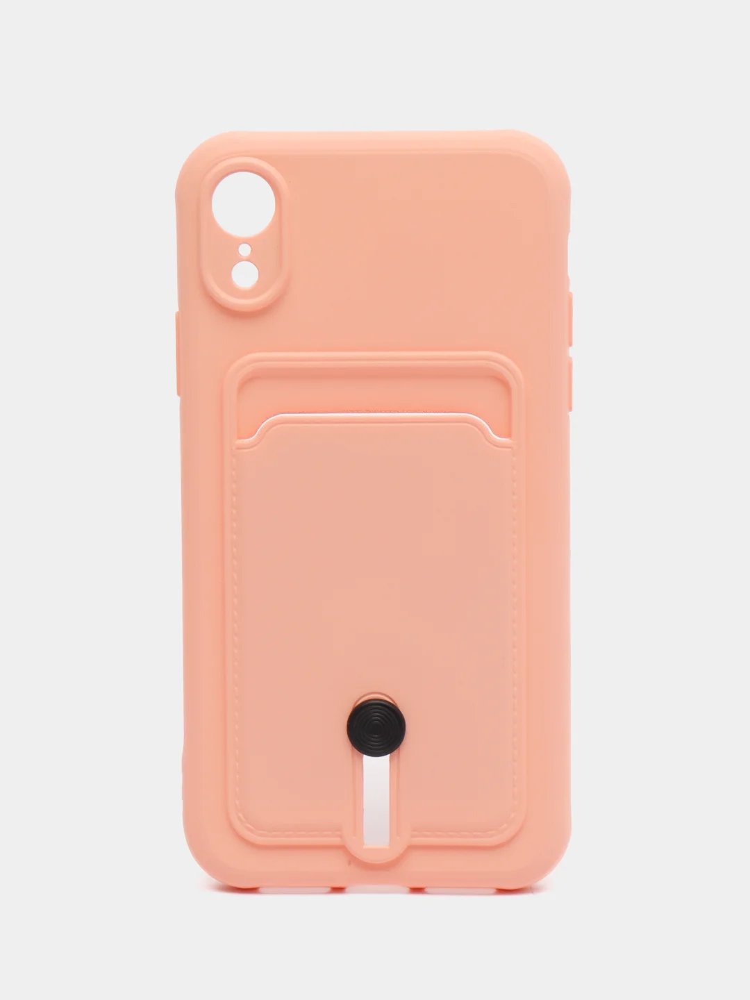 Пудровый силиконовый чехол для iPhone XR (Айфон ХР) с карманом для карт, чехол на айфон