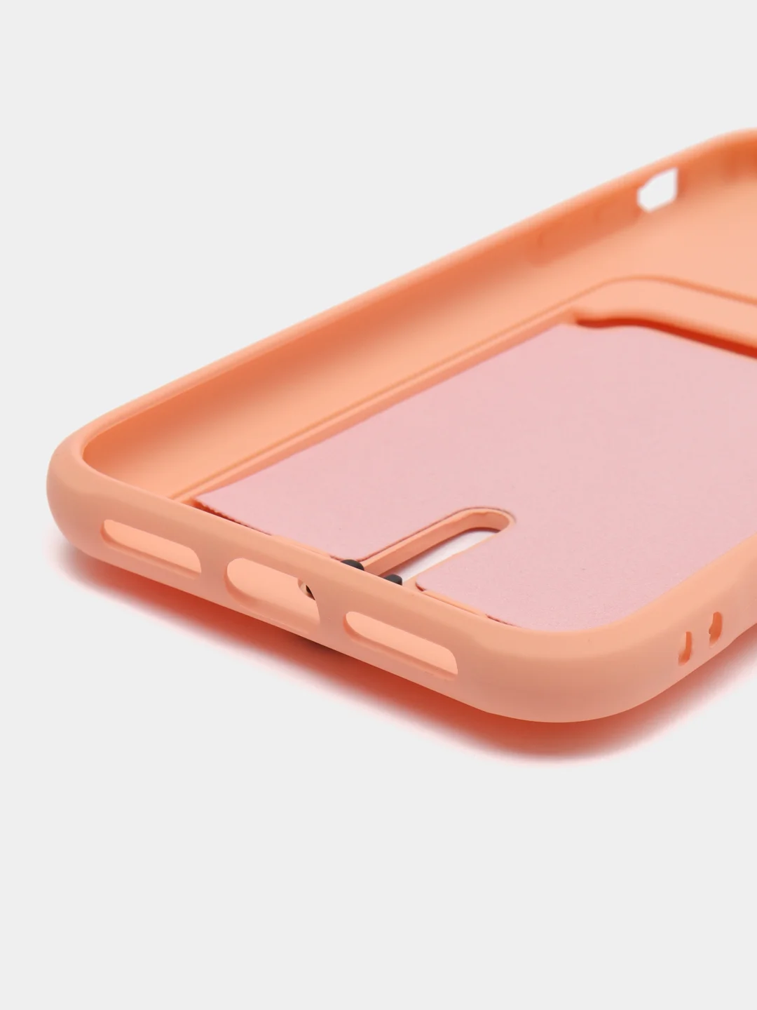 Пудровый силиконовый чехол для iPhone XR (Айфон ХР) с карманом для карт, чехол на айфон
