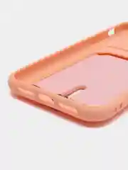 Пудровый силиконовый чехол для iPhone XR (Айфон ХР) с карманом для карт, чехол на айфон