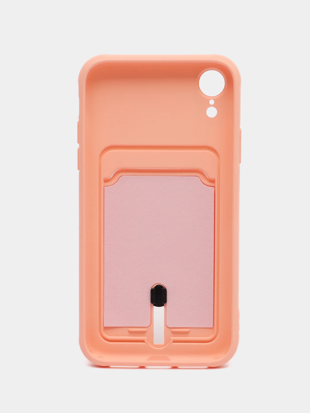Пудровый силиконовый чехол для iPhone XR (Айфон ХР) с карманом для карт, чехол на айфон