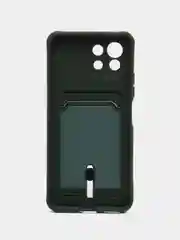 Тёмно-зелёный чехол для Xiaomi Mi 11 Lite / Mi 11 Lite 5G NE ( Ми 11 Лайт )с карманом для карт