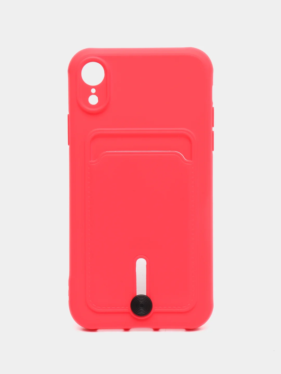 Фуксия силиконовый чехол для iPhone XR (Айфон ХР) с карманом для карт, чехол на айфон