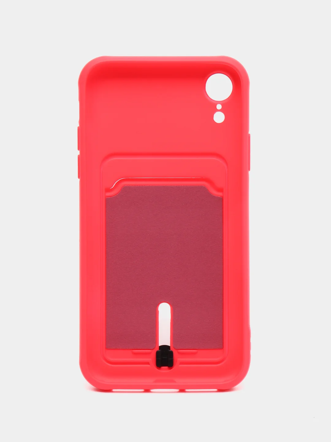 Фуксия силиконовый чехол для iPhone XR (Айфон ХР) с карманом для карт, чехол на айфон