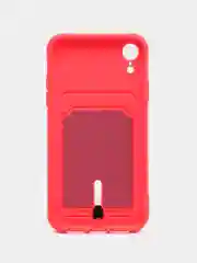 Фуксия силиконовый чехол для iPhone XR (Айфон ХР) с карманом для карт, чехол на айфон