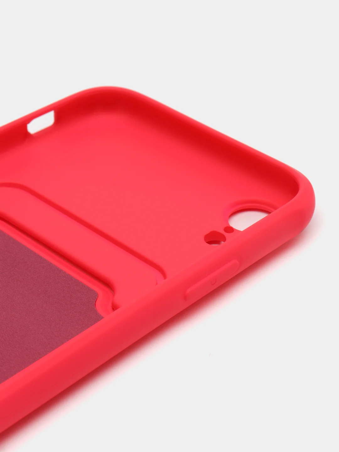 Фуксия силиконовый чехол для iPhone XR (Айфон ХР) с карманом для карт, чехол на айфон