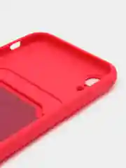 Фуксия силиконовый чехол для iPhone XR (Айфон ХР) с карманом для карт, чехол на айфон