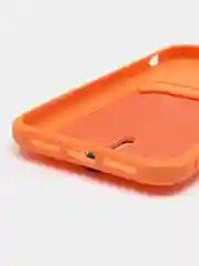 Оранжевый силиконовый чехол для iPhone XR (Айфон ХР) с карманом для карт, чехол на айфон