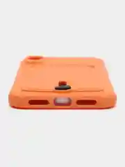 Оранжевый силиконовый чехол для iPhone XR (Айфон ХР) с карманом для карт, чехол на айфон