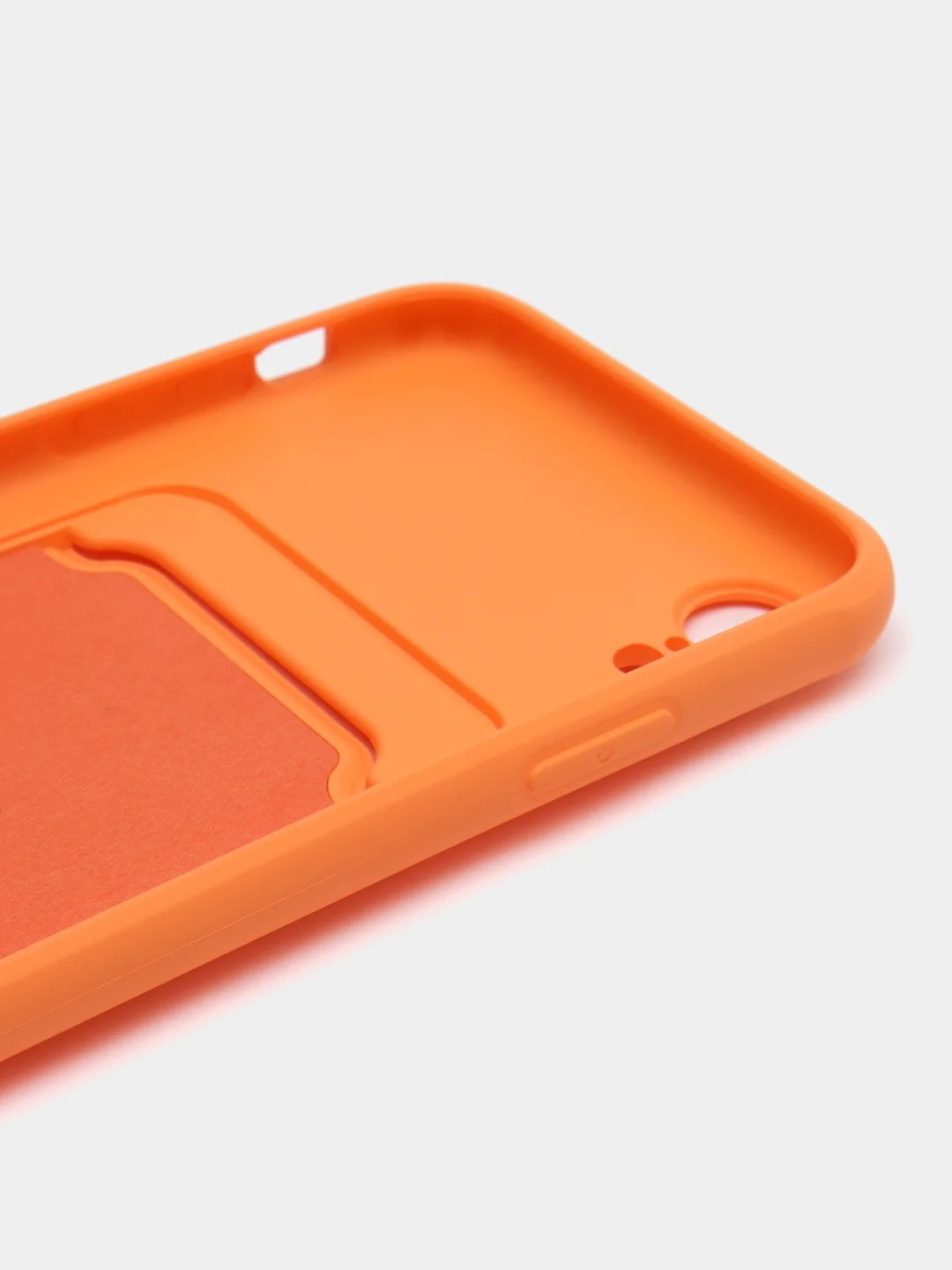 Оранжевый силиконовый чехол для iPhone XR (Айфон ХР) с карманом для карт, чехол на айфон