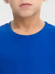 Синий футболка детская для мальчика и девочки, однотонная