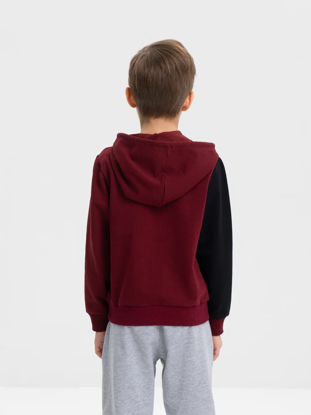 Бордовый свитшот Bonito kids, толстовка для мальчика, с капюшоном