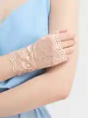 Бежевый митенки кружевные, без пальцев