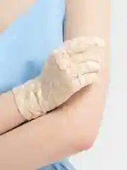 Бежевый перчатки кружевные, гипюр