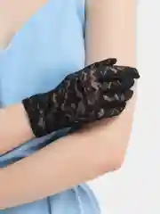 Черный перчатки кружевные, гипюр