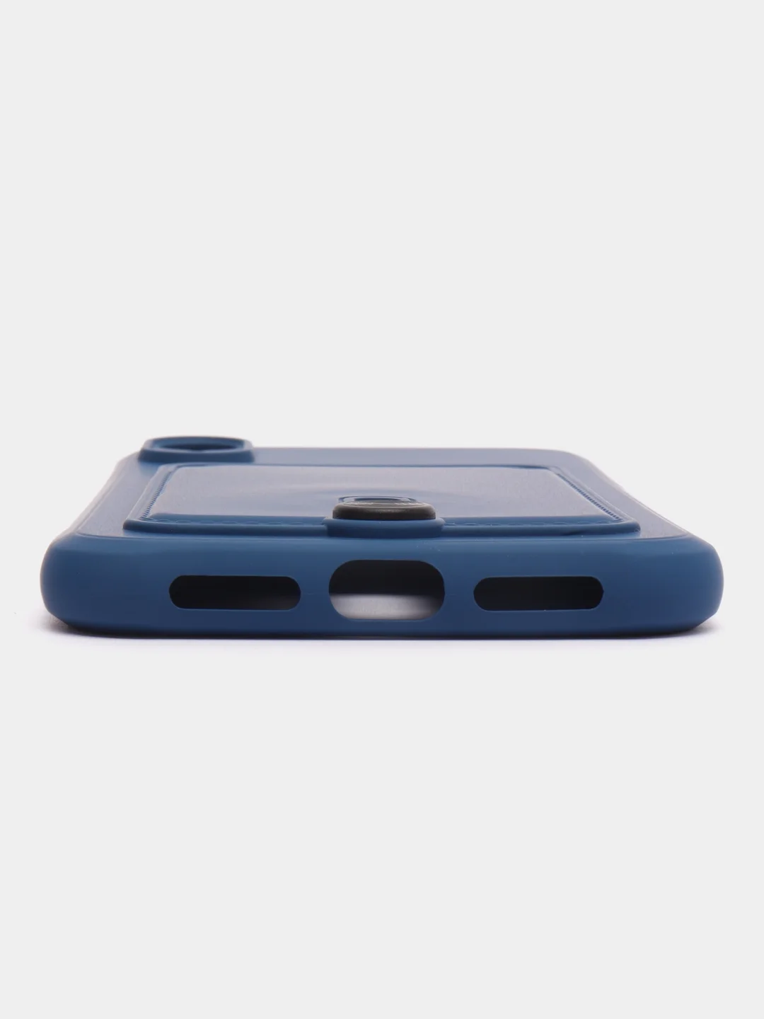 Синий силиконовый чехол для iPhone XR (Айфон ХР) с карманом для карт, чехол на айфон