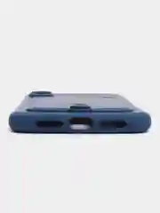 Синий силиконовый чехол для iPhone XR (Айфон ХР) с карманом для карт, чехол на айфон