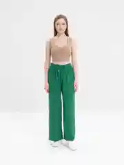 Зеленый брюки женские палаццо на резинке