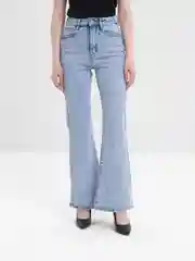 Голубой джинсы клеш