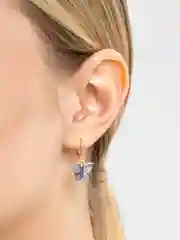 Черный серьги с подвеской Бабочка